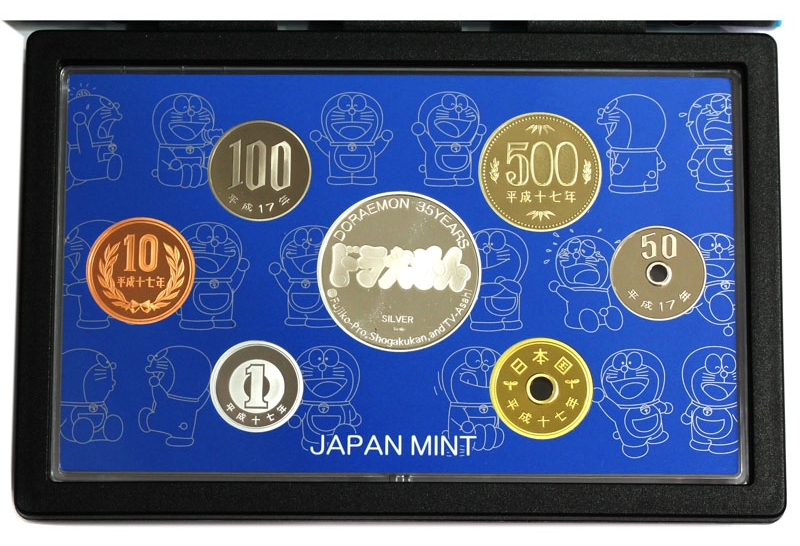 2005年 Proof Set ドラえもん誕生35周年 貨幣6枚セット/銀メダル入り