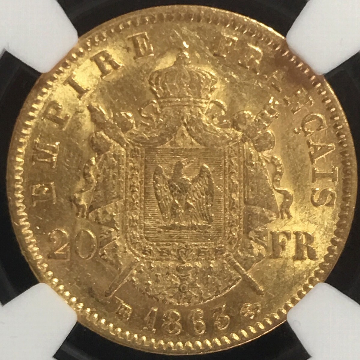 フランス金貨 20Francs 1863(BB) NGC-AU55 | 収集ワールド